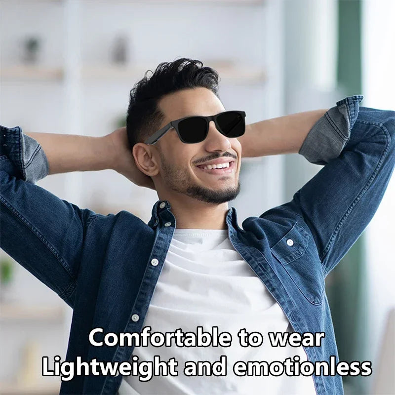 Lenovo Smart Glasses Remote Control Touch Photo Camera Adults Sunglasses Translator Voice Assistant Wireless Bluetooth Glasses