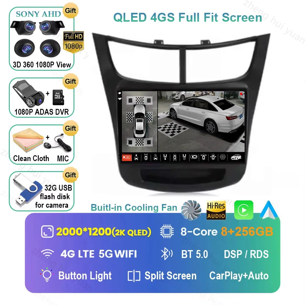 Android 16 CarPlay Auto Car Radio Multimedia navigation video Autoradio Stereo For Ch For Chevroletevrolet Sail Aveo 2015 - 2019