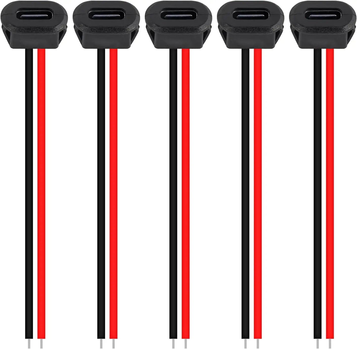 10PCS Type-C Female 2Pin USB Connector Type-C Waterproof with Female Socket Fast Charging Jack Charging Port USB-C Charger Plug