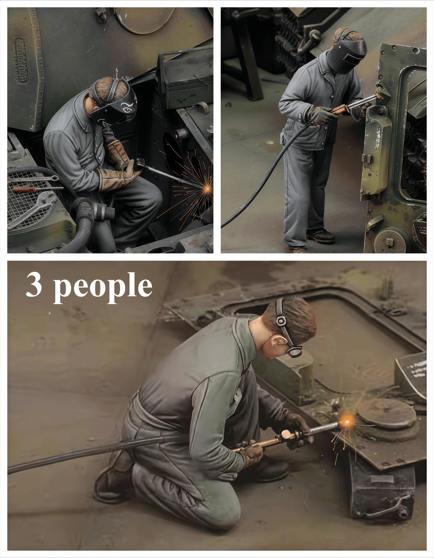 1:35  Resin Model, Scene Model Production and Maintenance Personnel 3 People Gk, Uncolored