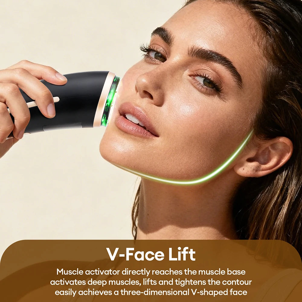 Home Use Mini HIFU Machine RF LED HIFU Ultrasonic Skin Tightening Facial Lifting Device Face Chin Neck Eye Anti Wrinkle Massager