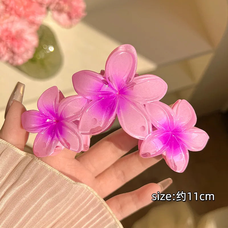 1pcs/2pcs Candy Colors Large Flower Hair Clip for Women Elegant Temperament Shark Clip Fashionable Girl Hair Claw