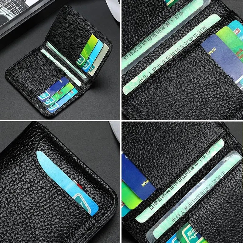Portable Slim PU Leather Men Wallet Mini ID Credit Card Holder Thin Short Purse