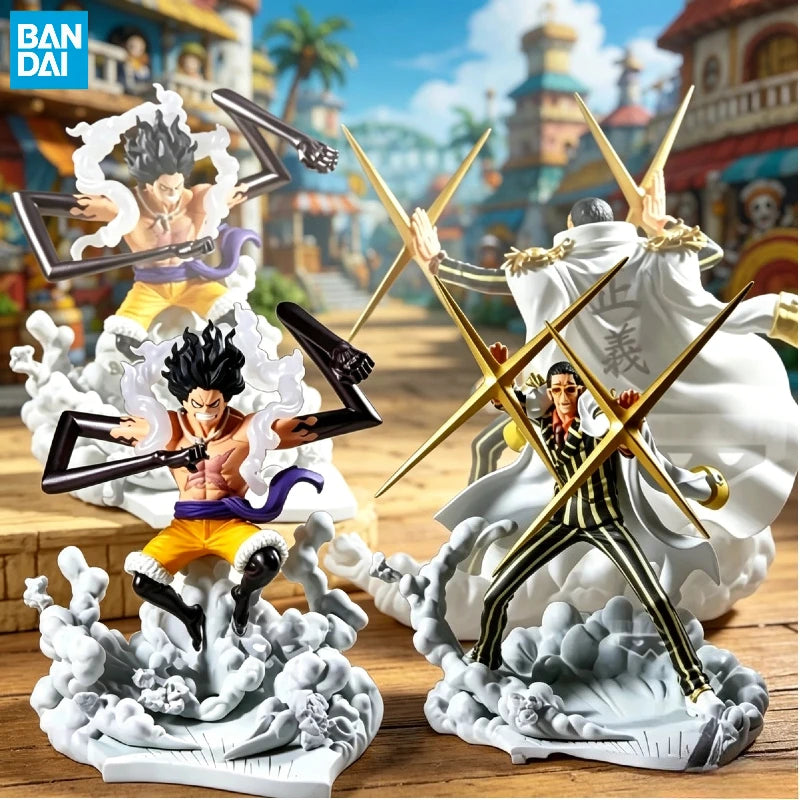 【IN STOCK】Original Banpresto One Piece Luffy Gear 4 Snakeman vs Kizaru Borsalino Battle Scene Figure 22cm PVC Collectible Model