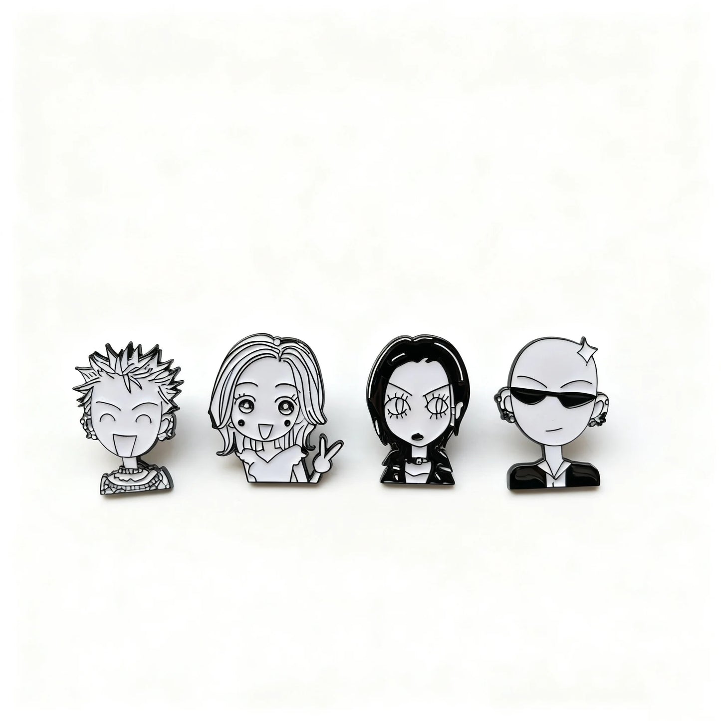 Anime Brooches Nana Oosaki Komatsu Nana Nobuo Terashima, 4Pcs Japanese Cartoon Character Badges Pins for Jacket Backpack Jewelry