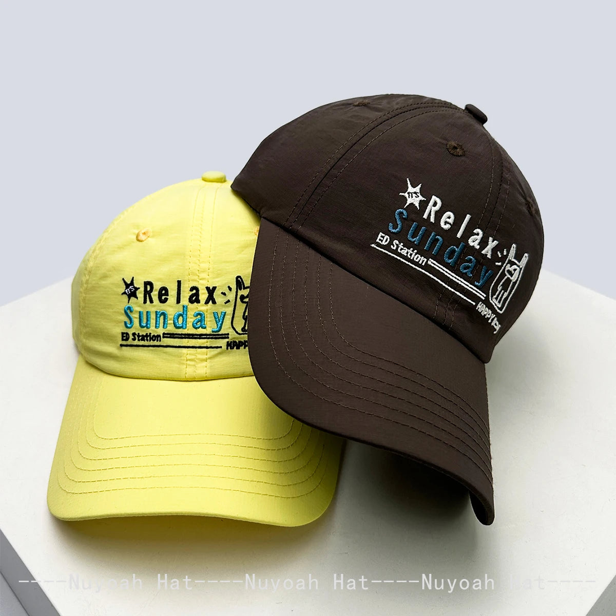 New Men Women Cartoon Embroidered Letters Happy Puppy Baseball Hats Sunshade Quick-dry Breathable Peaked Caps Versatile Fashion