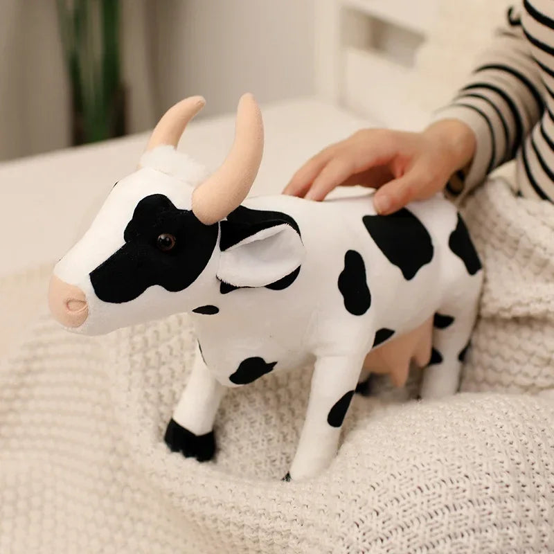 Cartoon Simulation Cow Plush Toys Children's Sleeping Dolls Desktop Ornaments, Birthday Gifts, Cloth Dolls
