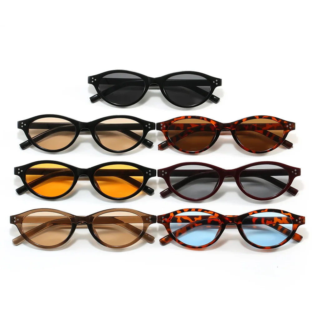 JNPCXI Retro Cat Eye Sunglasses Fashion Trendy Small Frame Sunglasses Punk Cat Eyes Sun Shade Sun Protection Glasses