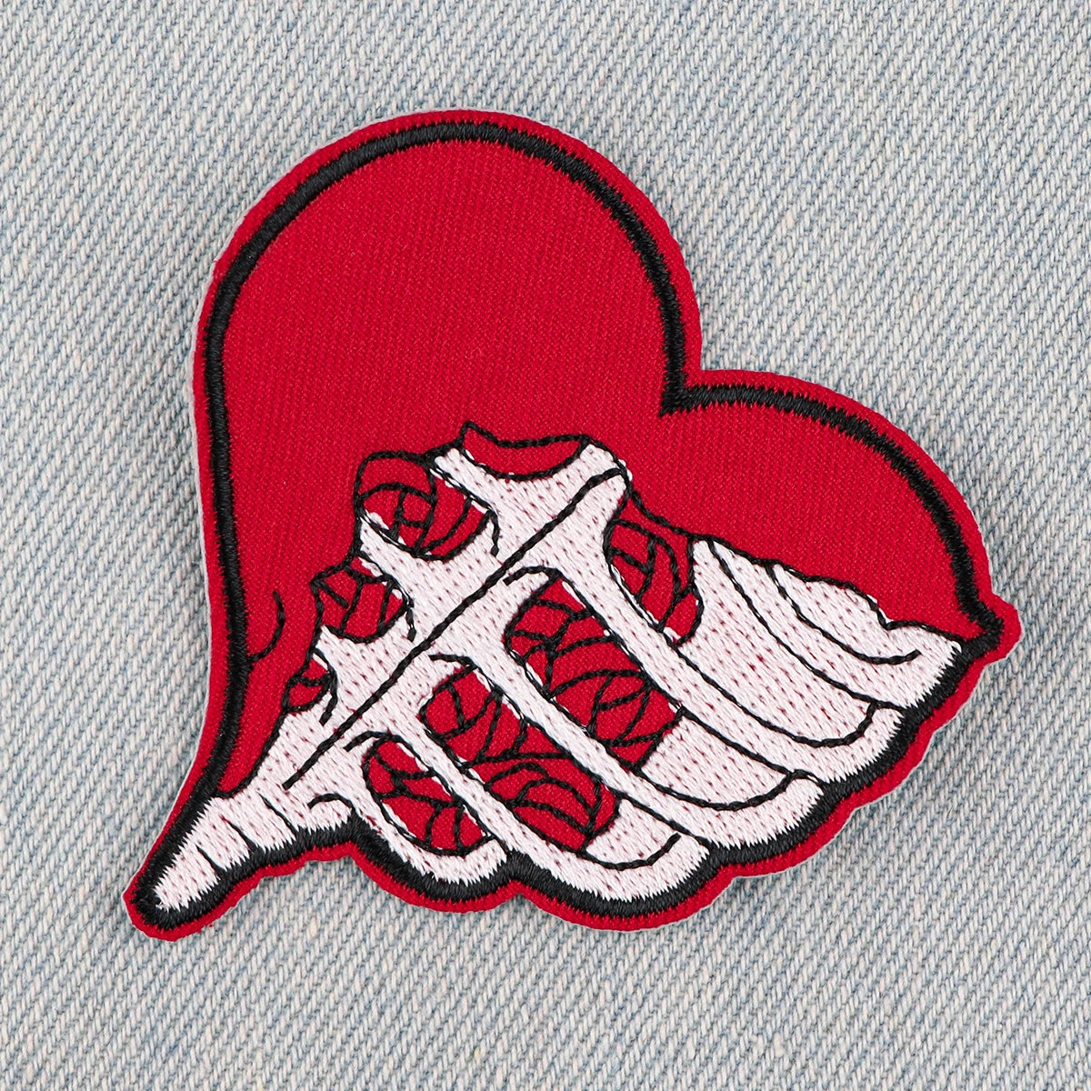 Skeleton Heart Embroidery Patch Nurse Doctor Iron On Patches For Clothing Thermoadhesive Patches On Clothes DIY Sew Badges