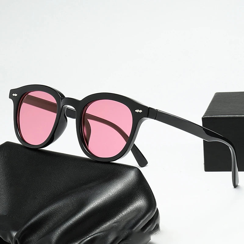 JNPCXI Vintage Small Round Men Sunglasses Fashion Gradient Shades UV400 Women Trending Rivets Punk Sun Glasses