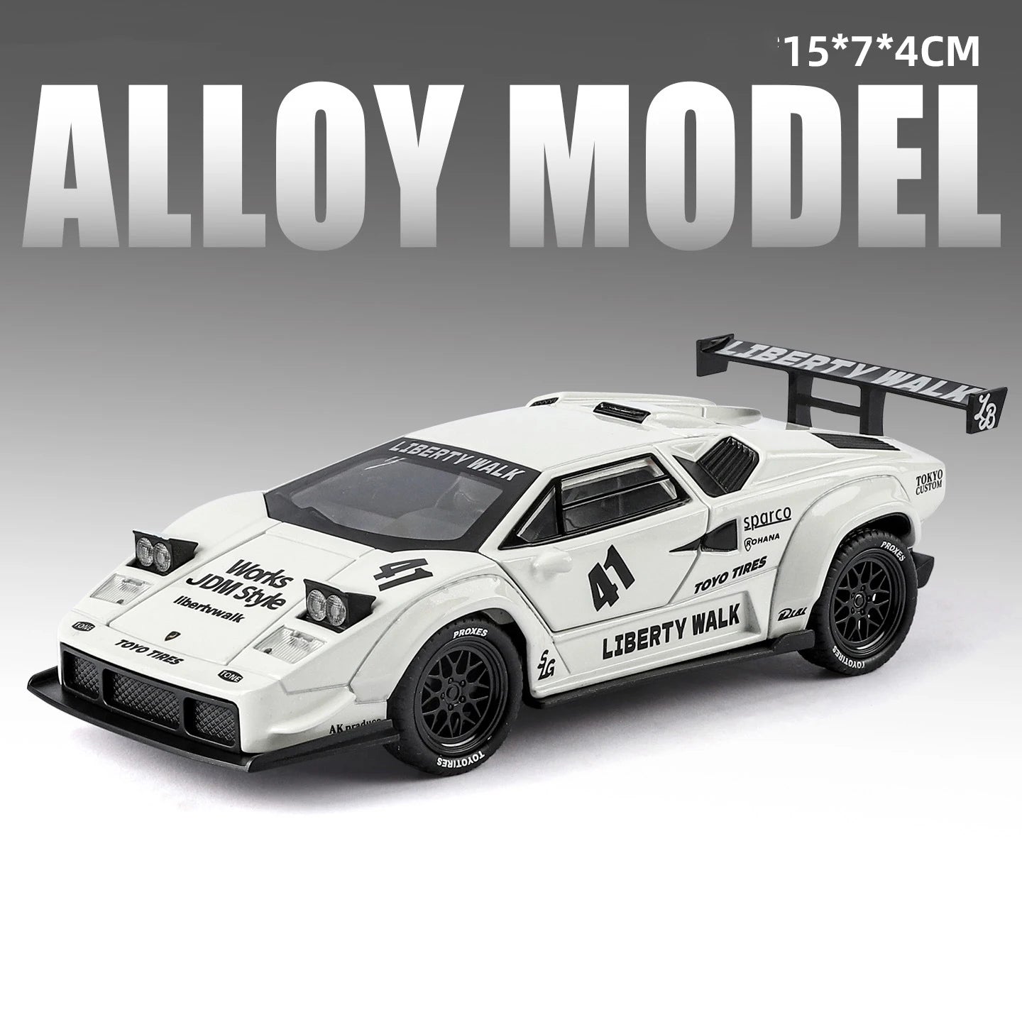 1:32 Lambor Countach LBWK Revuelto Miniature Model Alloy Diecast Toys Car with Sound Light Pull Back Vehices Fashion Accessories