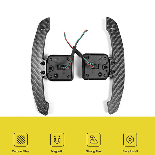 Steering Wheel Magnetic Carbon Fiber Paddle Shifters For Audi B8 B8.5 B9 C8 A1 A3 A5 A8 Q2 Q3 Q4 Q5 Q7 Q8 Q5 RS3 RS4 RS5 RS
