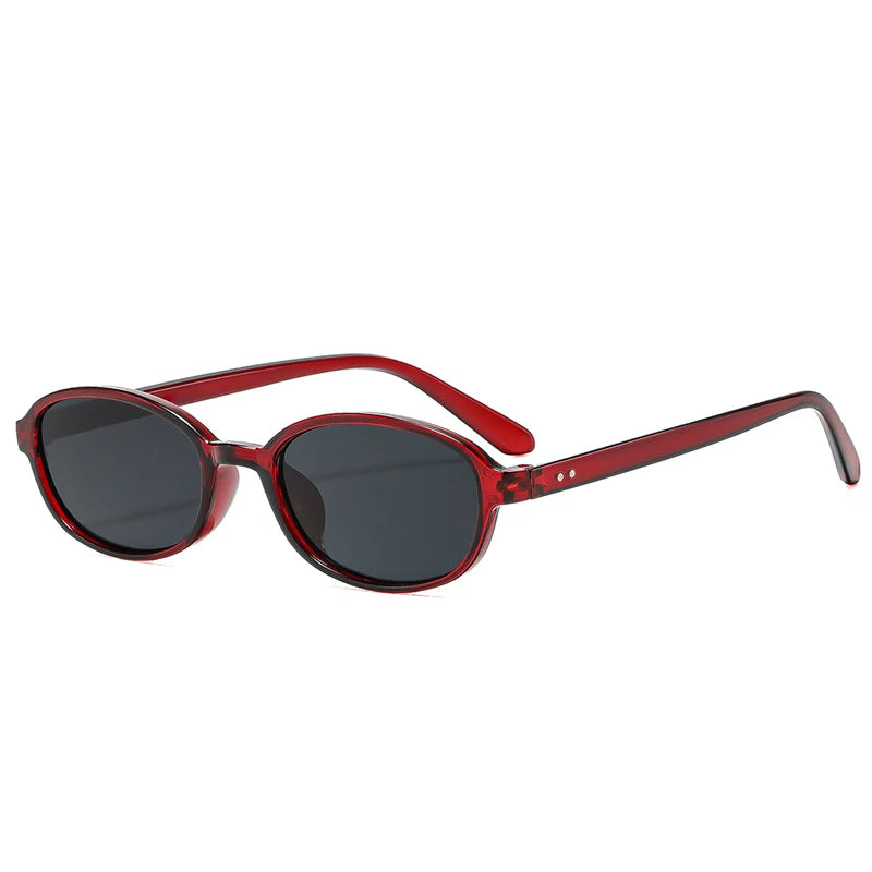 JNPCXI New Small Oval Sunglasses Women Fashion Leopard Shades UV400 Retro Rivets Men Punk Sun Glasses