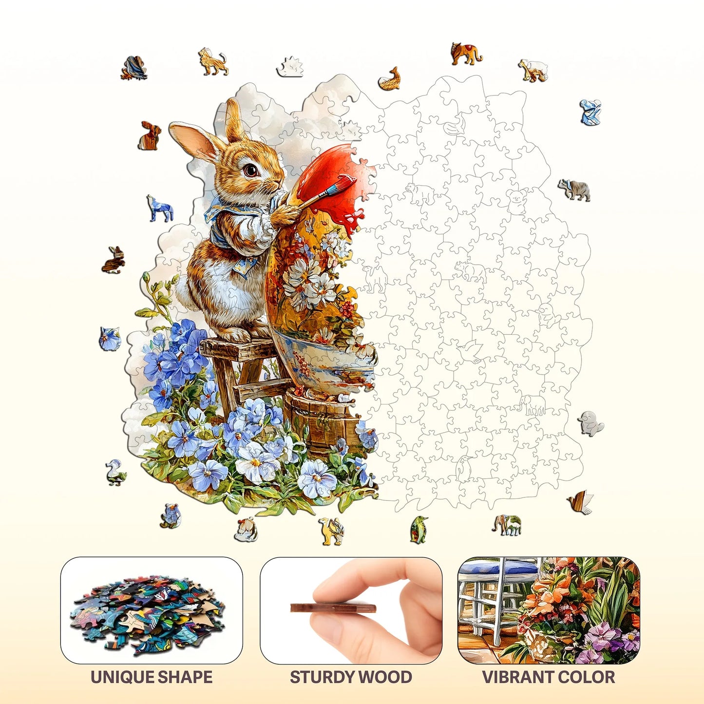 Animals Wooden Jigsaw Puzzle Nature Style Wooden Decor Painting Christmas and Halloween Gift Toy For Teen And Kid