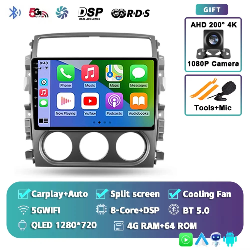 For Suzuki Liana 1 2004 - 2008 2K 12+256 QLED Android 15 CarPlay Car Radio Multimedia Video Player GPS stereo Head Unit 4G WIFI
