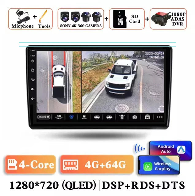 Universal 9" Car Radio for Nissan Honda Toyota Lada Volkswagen Hyundai Android 15 Wireless Carplay Multimedia Player Stereo GPS