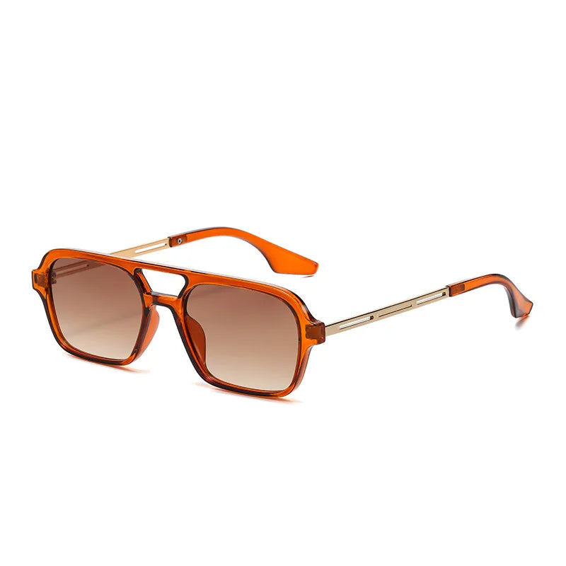 JNPCXI Quality Fashion Double Bridges Women Square Sunglasses Fashion Men Ocean Film Shades UV400 Trending Sun Glasses
