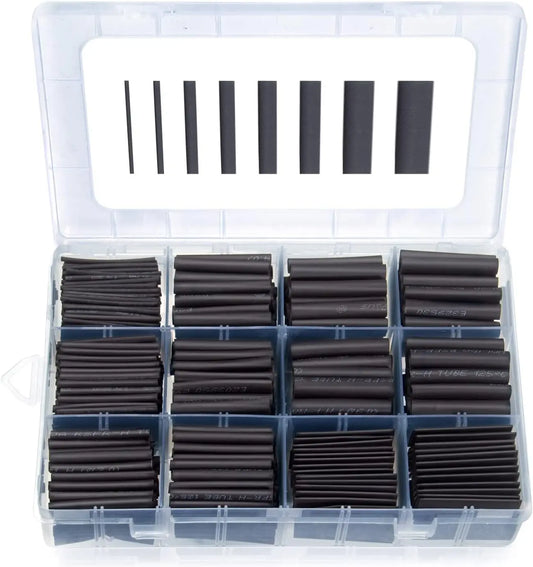 650pcs Heat Shrink Tubing Black innhom Heat Shrink Tube Wire Shrink Wrap UL Approved Ratio 2:1 Electrical Cable Wire Kit