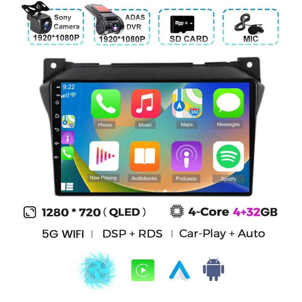 Android 15 Carplay Auto Car Radio For Suzuki Alto 2009 2010 2011 2012 2013 - 2017 Navigation GPS Multimedia Video Player Stere