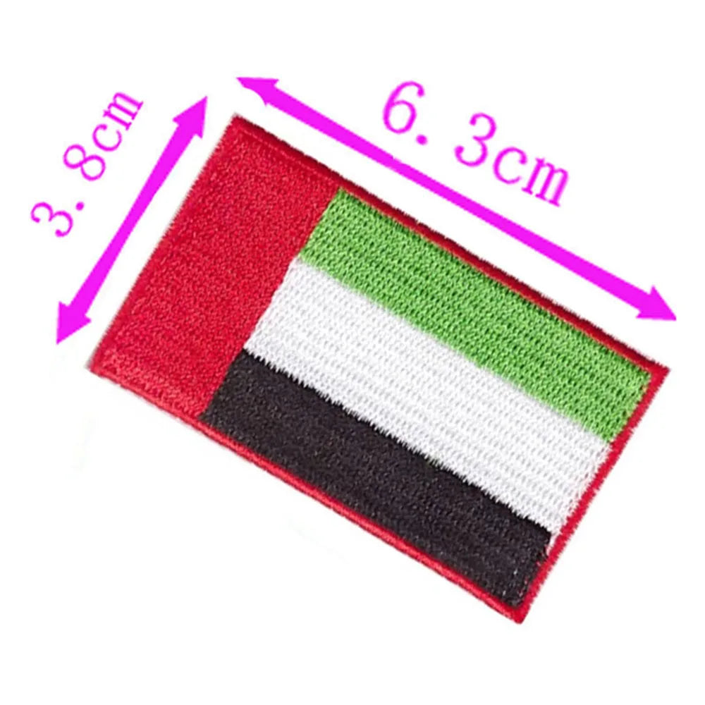 6.3cm Wide 1pc The United Arab Emirates Country Flag Embroidery Patch High Quality Iron On Sew On Backing/Hand Craft/Applique