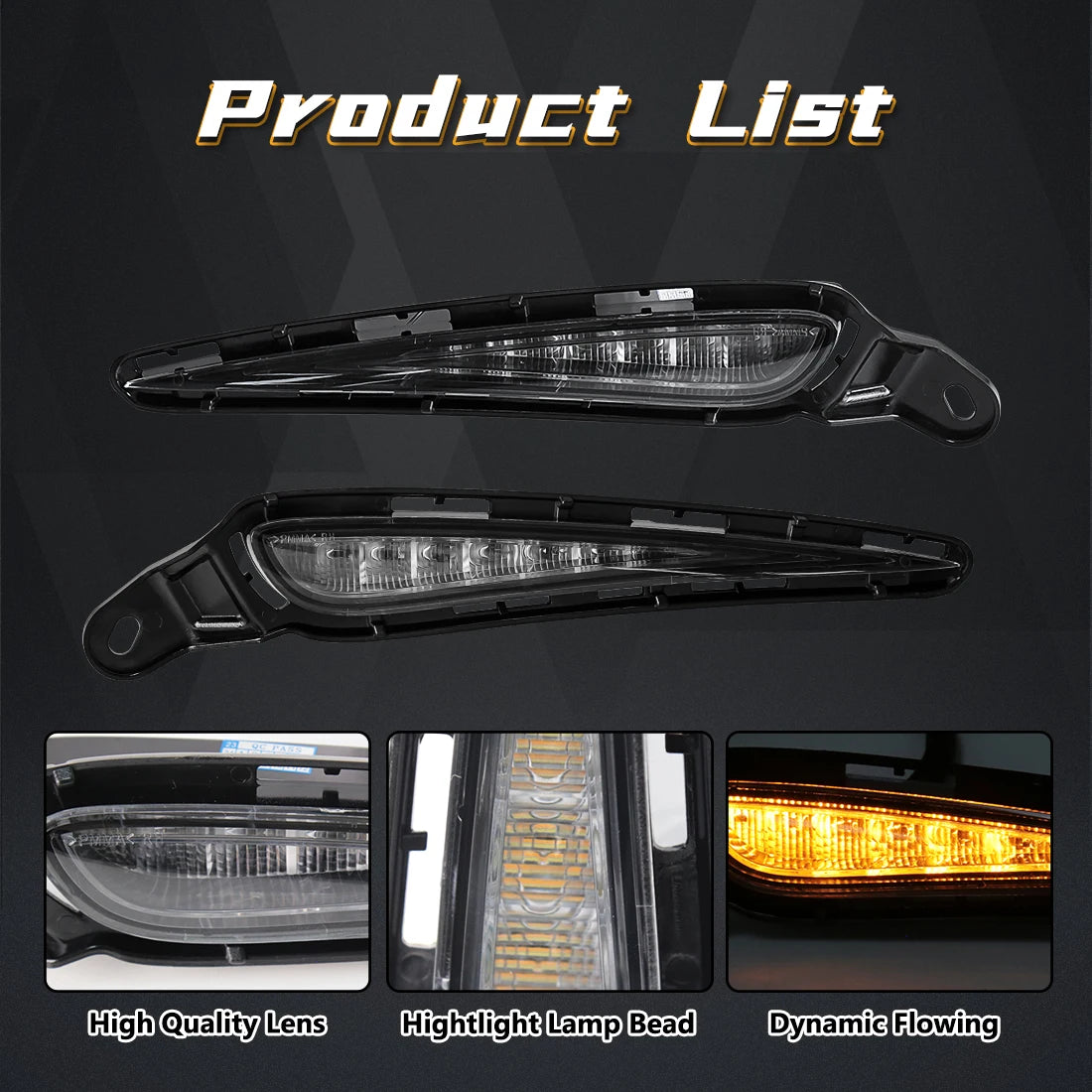 DLAA For Toyota Vitz 2017 2018 2019 LED Daytime Running Light DRL Turn Signal Fog Lamp White Yellow Waterproof Car Accessories