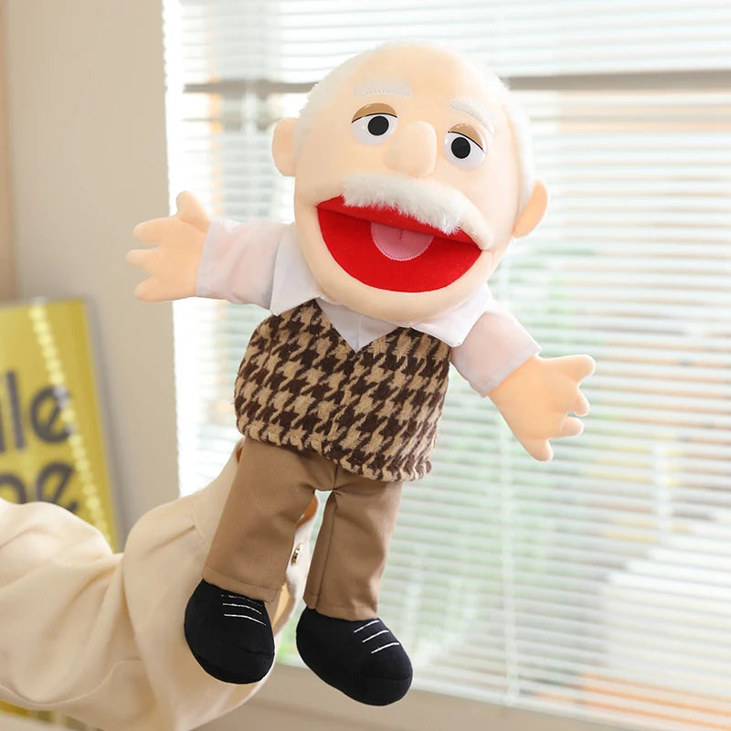 Funny Puppet Doll 38cm Family Series Hand Puppet Role Play Bedtime Story Props Family Playing Toys Doll Educational Toy