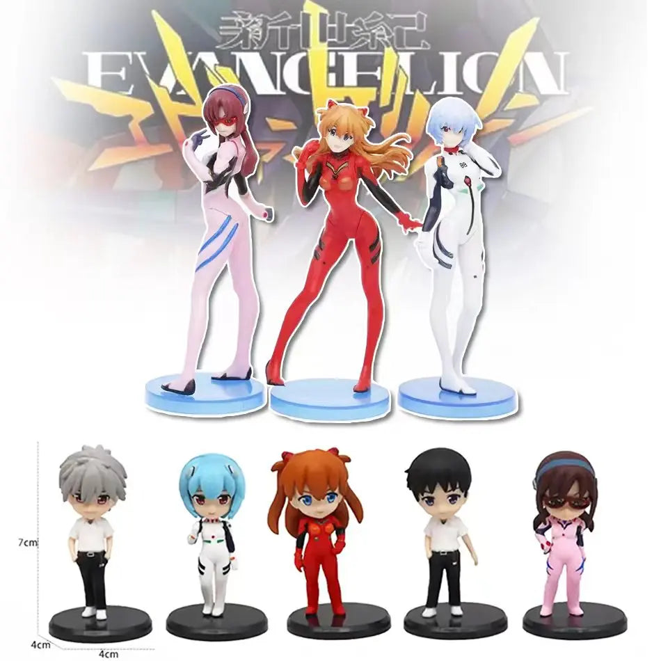 Neon Genesis EVANGELION Anime PVC Figures 3Pcs Ayanami Rei Asuka Langley Soryu