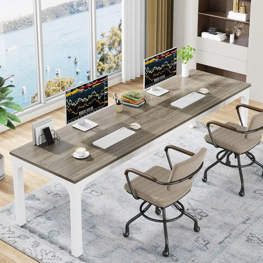 78.7" Extra Long Computer Desk 2 Person Desk, Double Long Desk, Home Workstaion