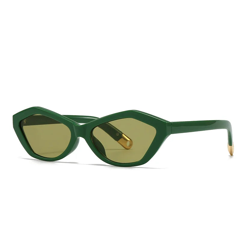 JNPCXI New Cat Eye Sunglasses Women Uv400 Female Green Blue Retro Sun Glasses for Men Decoration Ladies Gift