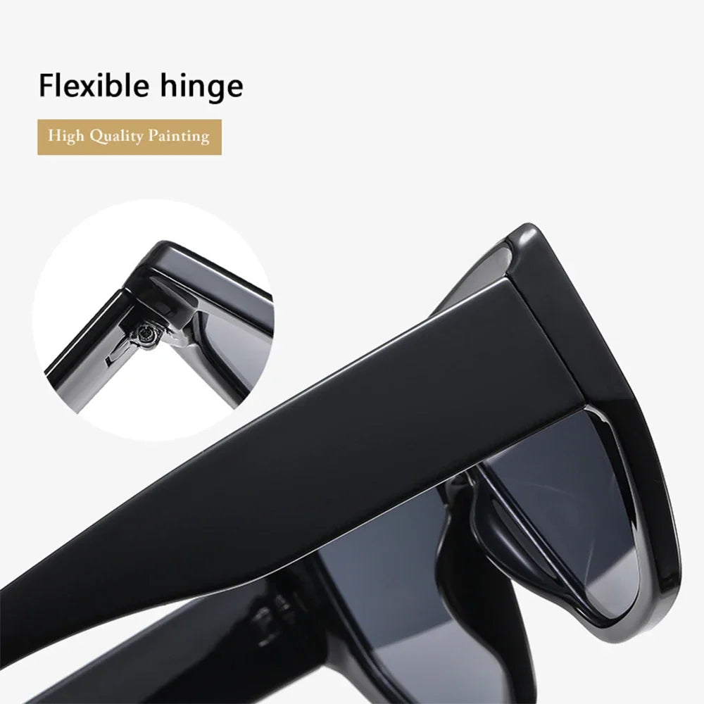 JNPCXI Retro Oversized Sunglasses Men Fashion Brand Designer Black Gradient Shades UV400 Women Trending Sun Glasses