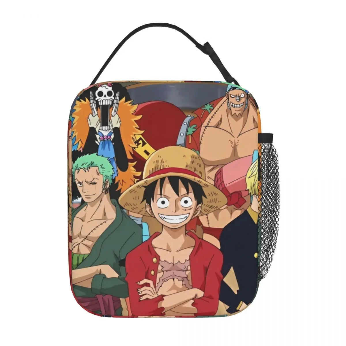 Monkey D. Luffy Anime One Piece Insulated Lunch Bag Leakproof Meal Container Cooler Bag Tote Lunch Box Office Travel Girl Boy
