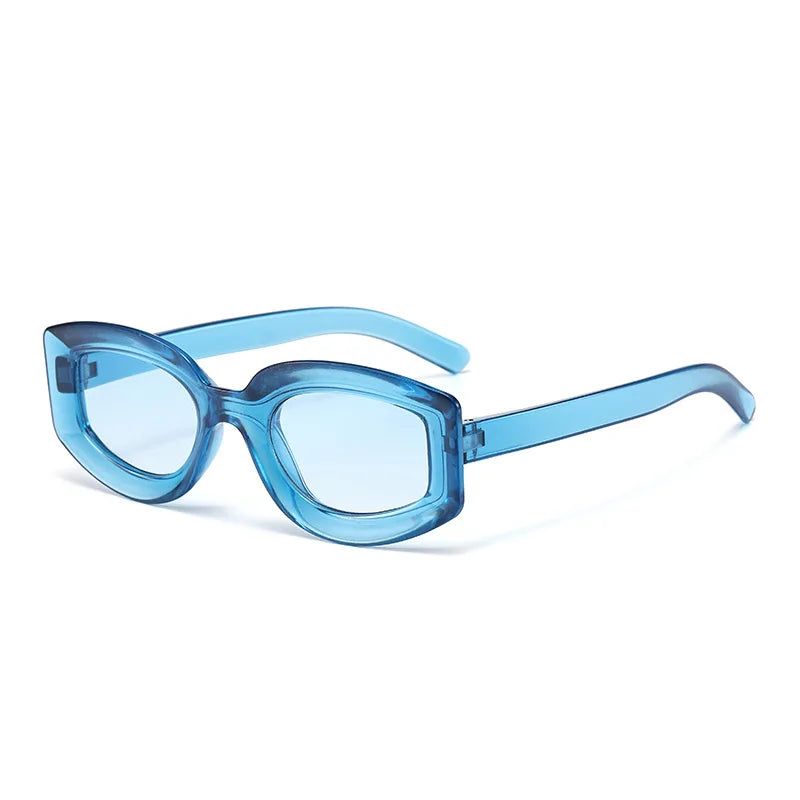 JNPCXI Fashion Jelly Color Square Sunglasses Women Shades UV400 Retro Trending Men Punk Blue Pink Sun Glasses