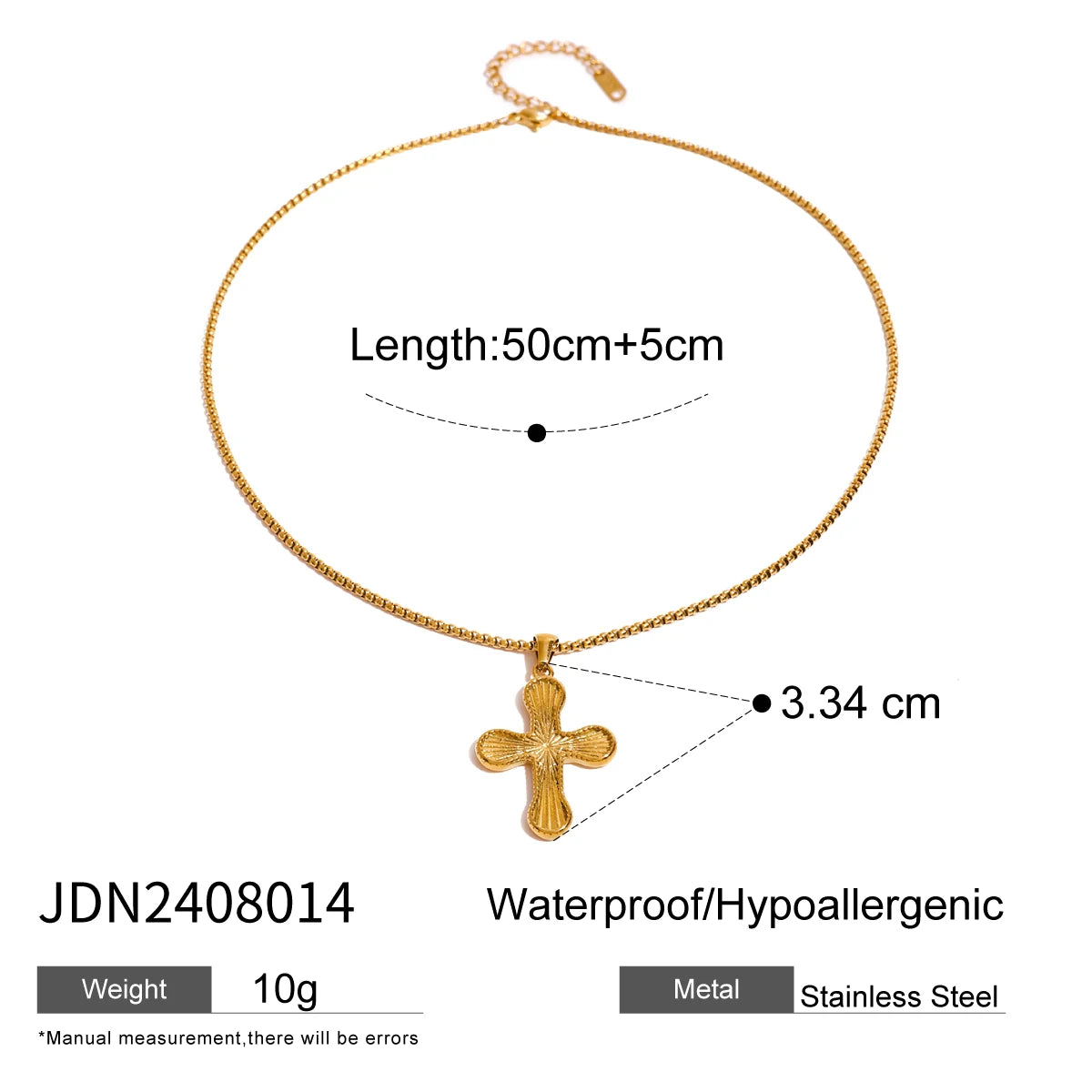Uworld Delicate Shiny Cubic Zirconia 316L Cross Pendant Necklace for Women Stainless Steel High Quality Jewelry Water Resistant
