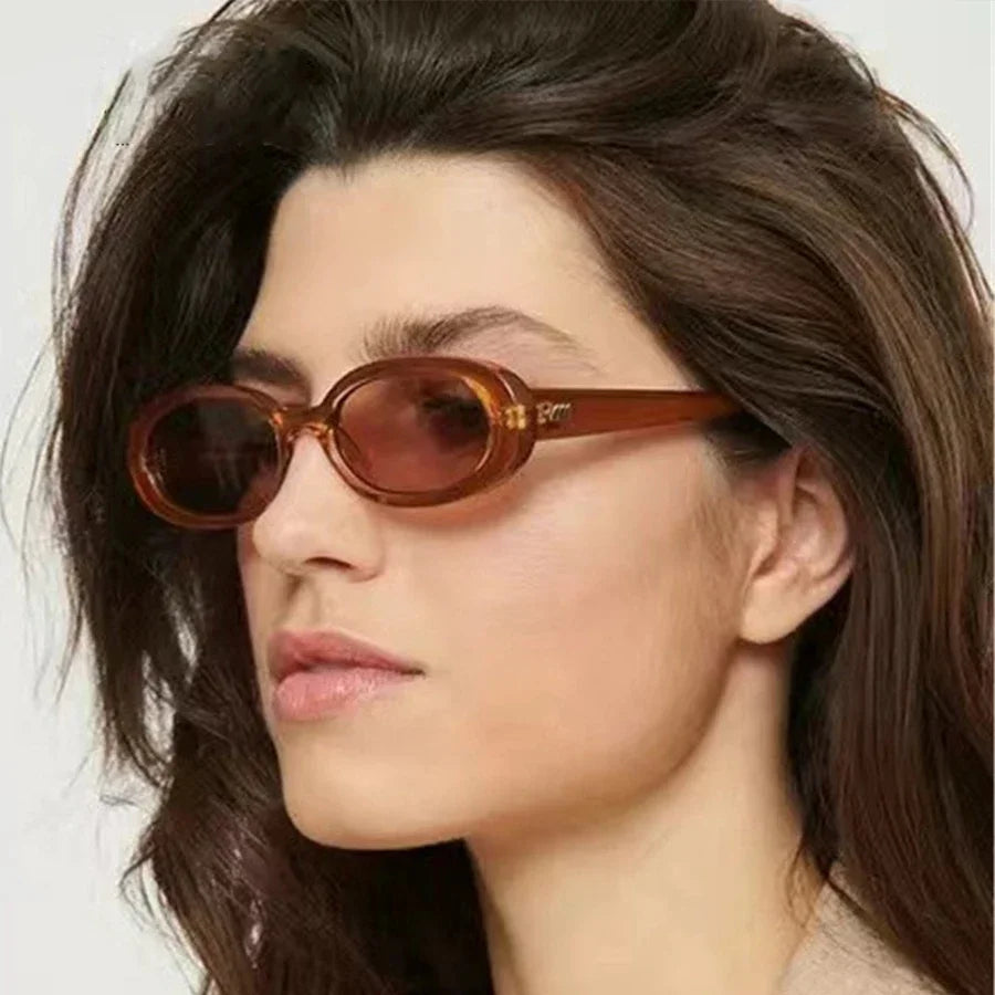 JNPCXI Oval Sunglasses Women Luxury Brand Designer Vintage Small Oval Sun Glasses Retro Men Rivets Sun Glasses Oculus