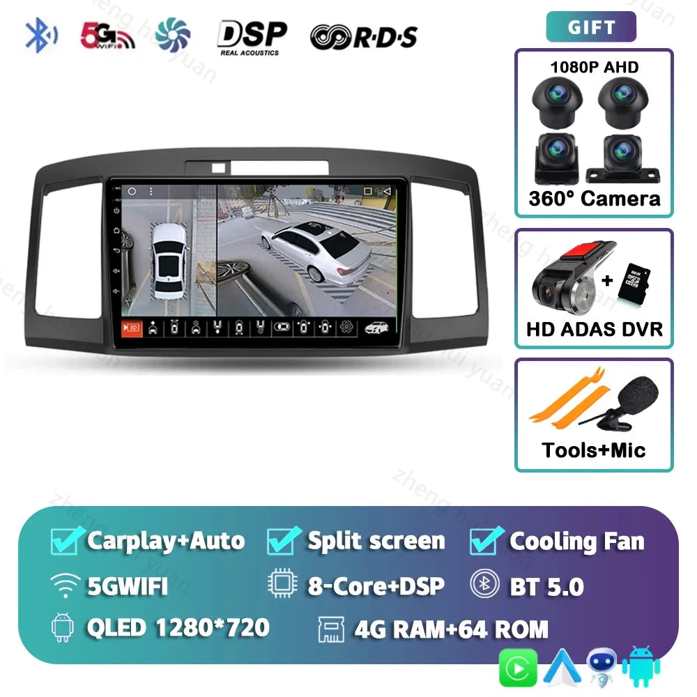 Android 15 CarPlay Auto For Toyota Allion Premio T240 2001 - 2007 Car Radio Multimedia navigation video DVD Autoradio Stereo gps