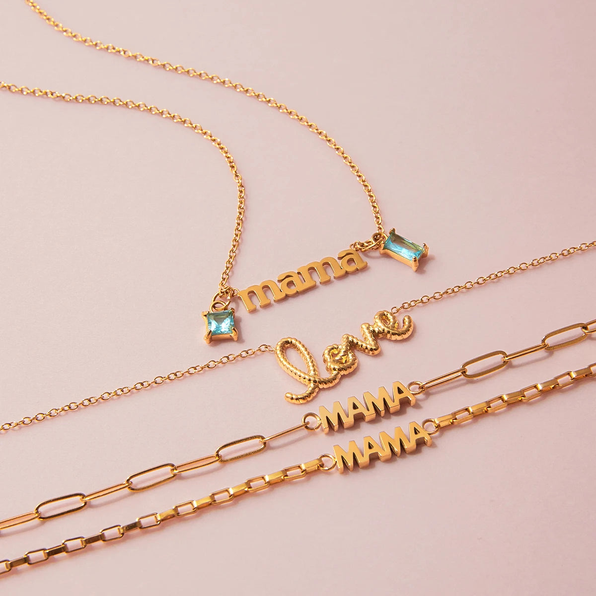 Uworld Simple Classic 18K Gold Color Plated Stainless Steel Photo Pendant Necklace Love Pendant Stackable Necklace Women's Jewel