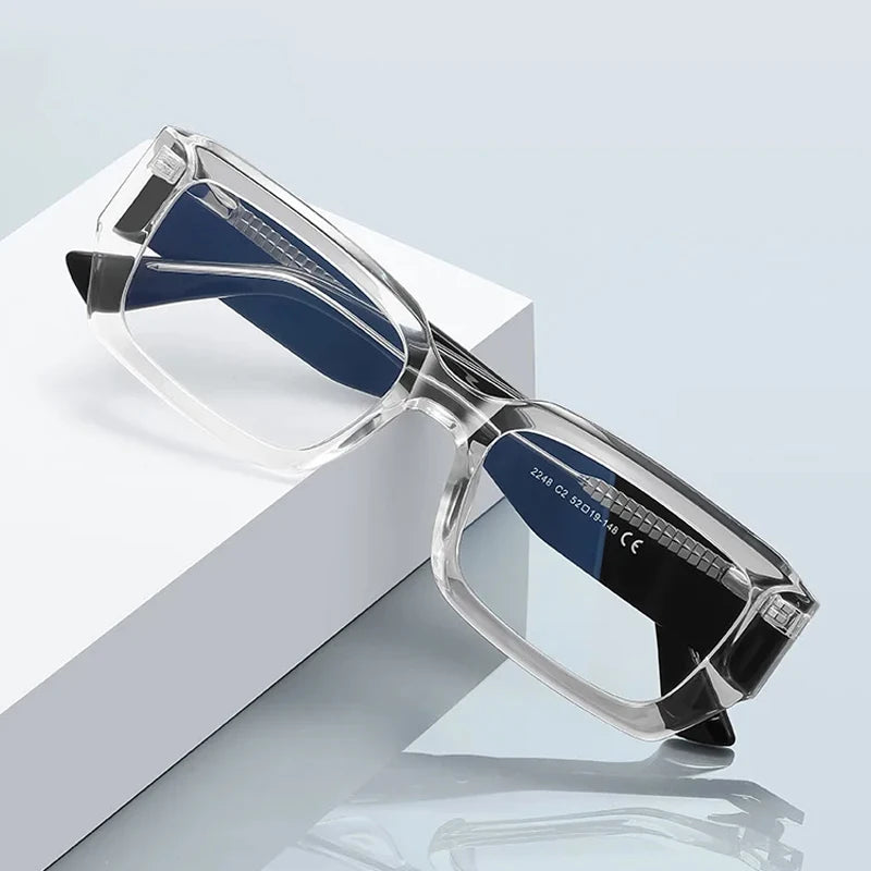 JNPCXI New Transparent Rectangle Anti Blue Light Reading Glasses Women Fashion Square Myopia Prescritption Computer Eyewear