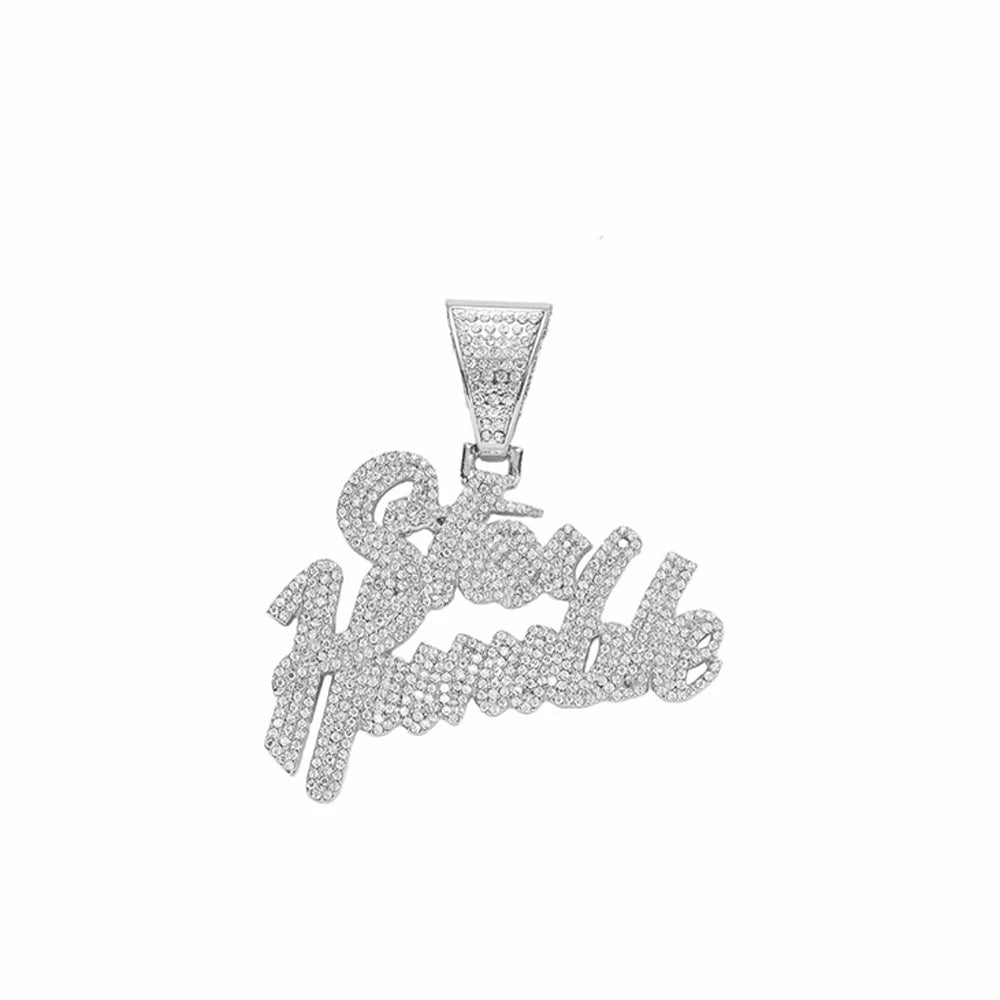 Luxurious Iced Out Bling Letters Rhinestone Letter Pendant Necklace With 13mm Cuban Chain HipHop Necklaces Fashion Charm Jewelry