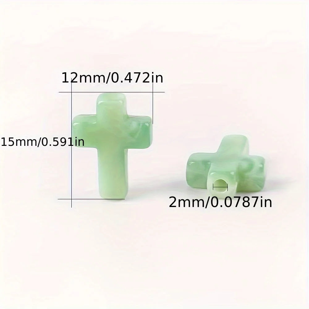 30pcs Random Mix Acrylic Cross Shaped Beads & Beads Accessories for Jewelry Making DIY  Necklace Bracelet Key Chain Accessories