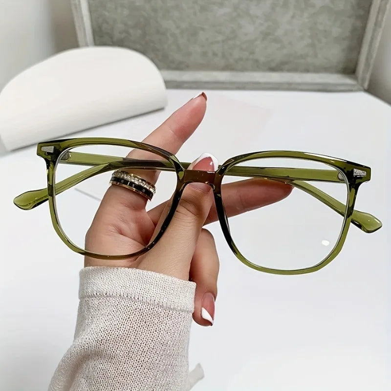 Women's Blue Light Blocking Glasses  Stylish Square Full-Frame PC Eyewear Multiple Colors Available