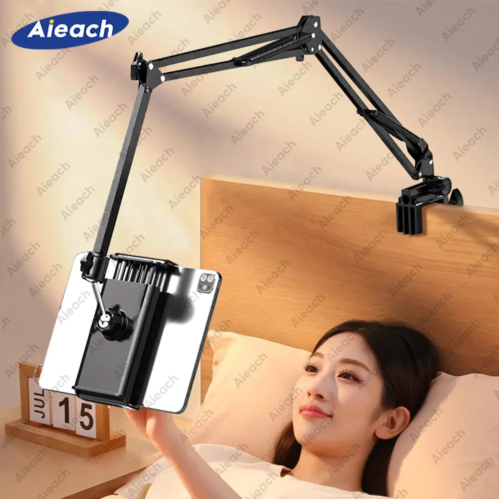 Tablet Holder for Bed Desk Stand W/ Flexible Arm for 4.5–12.9" Android Pad Tablets