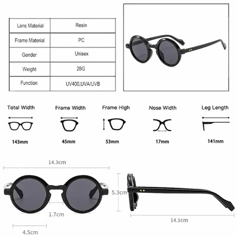 JNPCXI Retro Round Punk Women Sunglasses Fashion Double Color Gradient Purple Shades Men Rivets Sun Glasses UV400