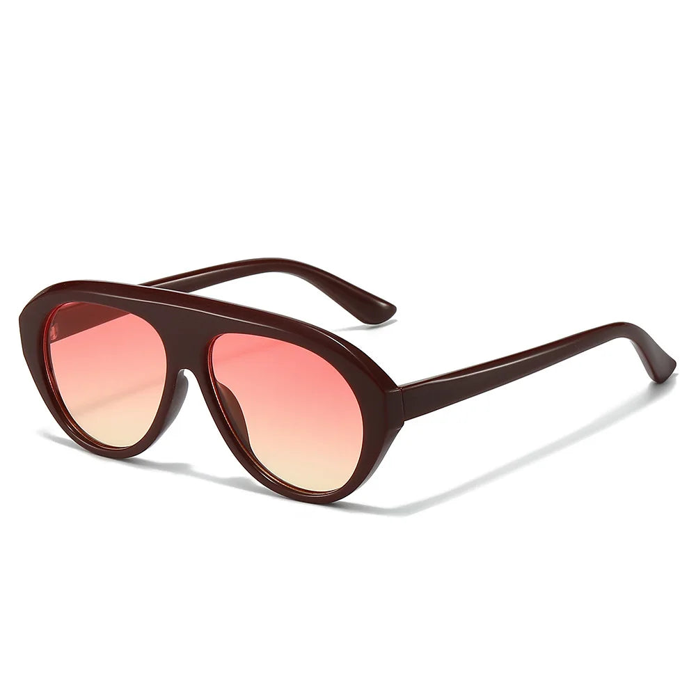 JNPCXI New Pilot Sunglasses Women Shades UV400 Fashion Gradient Men Punk Orange Gray Stripes Sun Glasses