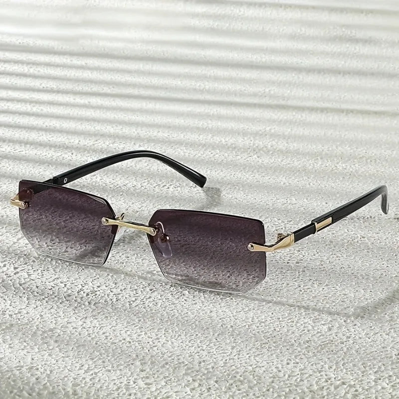 1 Pair of Fashionable Square Frameless Glasses for Both Men and Women Casual Daily Wear Simple Party Photography