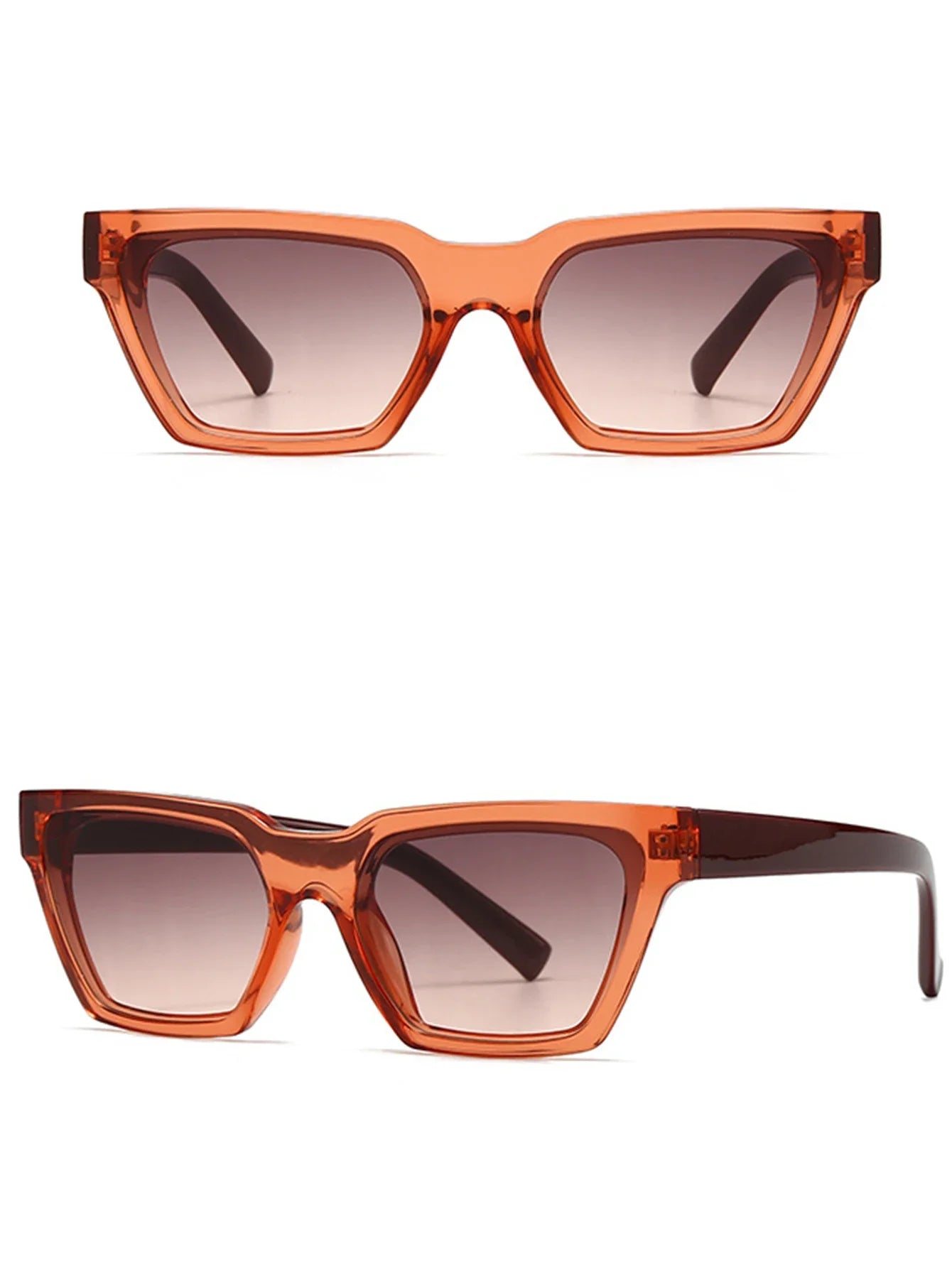 JNPCXI Cat Eye Sunglasses Women Fashion Multicolor Orange Shades UV400 Men Trending Gradient Sun Glasses