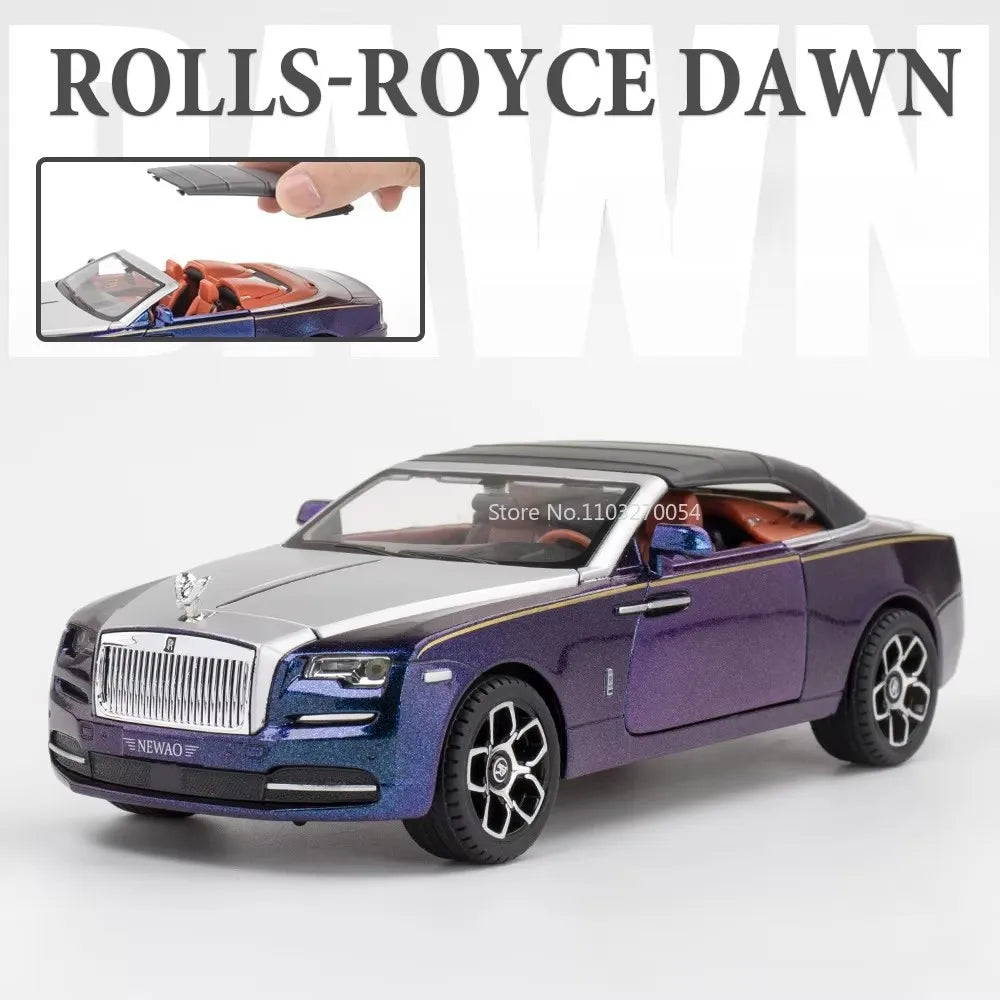 1:24 Rolls Royce Spectre Dawn Alloy Street Cars Model Door Opened Sound Light Pull Back Front Wheel Steering Vehices Adult Gifts