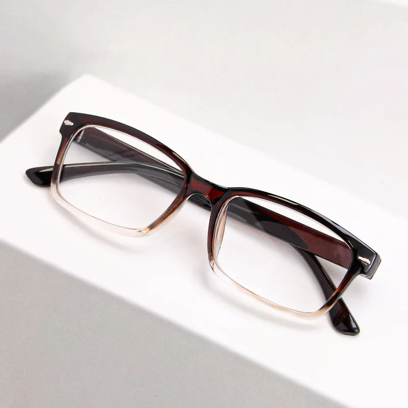 Simple and Unique Rectangular Frame Reading Glasses with Reading Patterns A Combination of High-quality Lenses