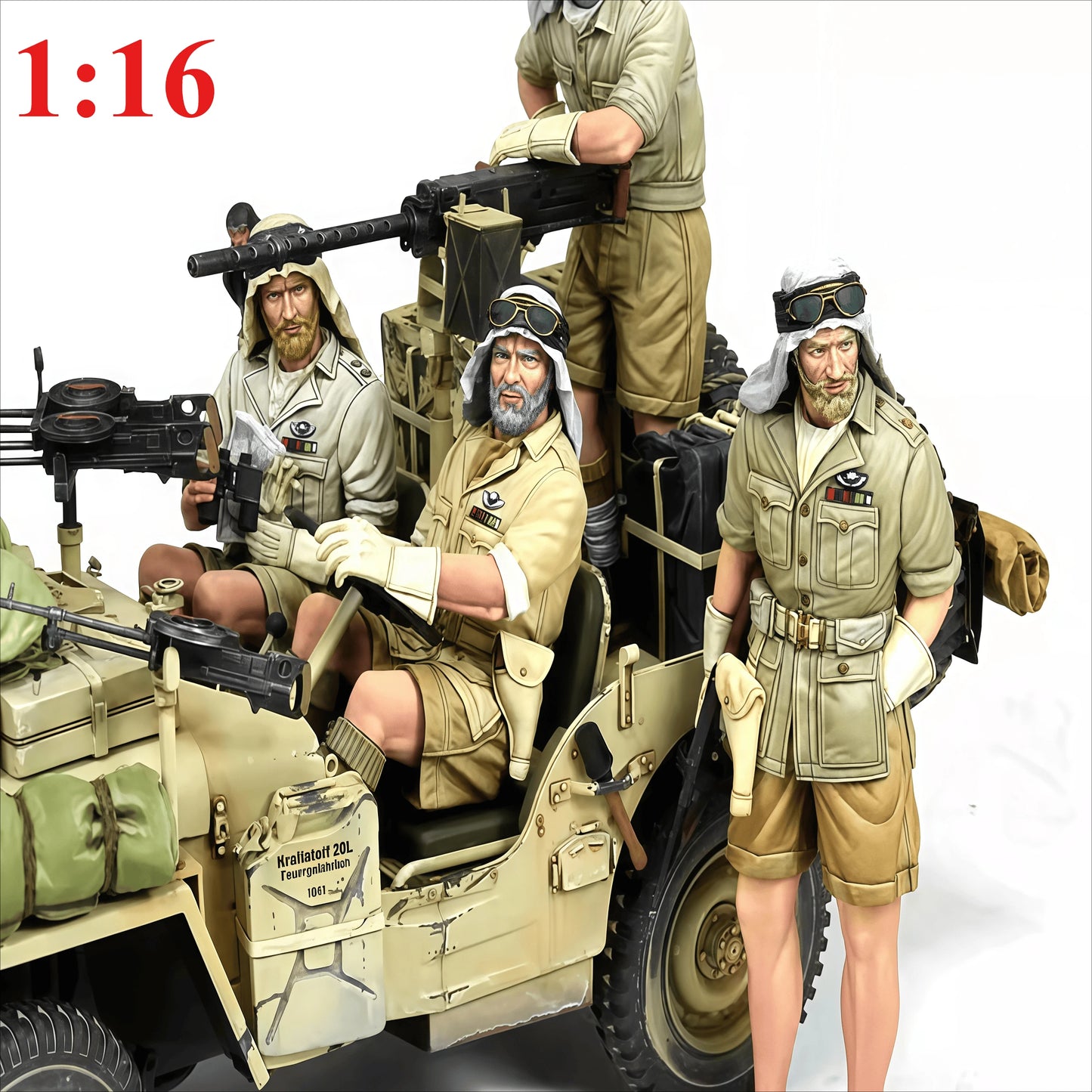 1: 16 Casting Resin Model Assembly Kit GK, Desert Operation Special Forces 4 people, unpainted needs to be assembled