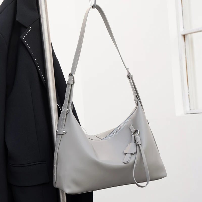Women Natural Genuine Cow Leather Crossbody Bag Female Luxury Designer Shoulder Bags Lady Casual Retro Cowhide Handbag Hobos Bag