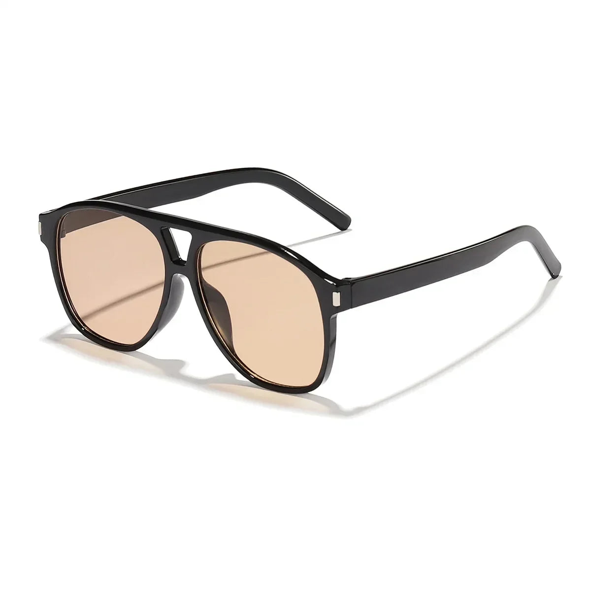 JNPCXI Vintage Double Bridges Pilot Women Sunglasses Fashion Square Black Tea Shades UV400 Men Sun Glasses